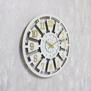 Stylish Wooden Wall Clock, Contemporary Design, Unique Wall Clock, Silent Clock, Perfect Gift