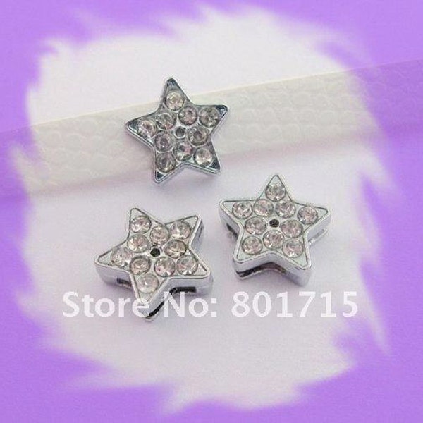 rhinestone star Slide / slider Charms for DIY bracelets and accessories , Personalize - Fit 8mm Bracelet/Wristband - Qty: 1