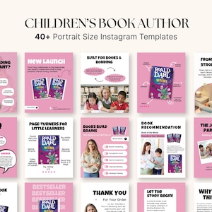 Kind Autor Instagram Vorlagen | Canva Buchstart Promo Kit | Selbstveröffentlichte Social Media | Kinder Autor Post | Buchvermarktung
