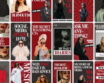 Rot-Schwarz-ästhetische Reel-Cover-Vorlagen, Luxuspassives Einkommen, Online-Business, Digitales Marketing, Social Media-AGENTUR, gesichtsloser UGC-Stil