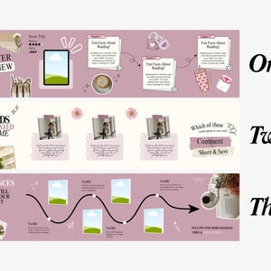 May include: A digital graphic with a light purple background, featuring three horizontal sections. The top section includes the text "Chapter Preview" and "Fun Facts About Reading!". The middle section has the text "Words That Stayed With Me". The bottom section has the text "Romances That Will Melt Your Heart".