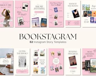 Bookstagram Story Templates, Bookish Instagram for Book Influencers, Authors, Bookstagrammers, Book Lover, Book Content Creator Kit, Booktok