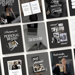 Moderna estetiska Instagram-coachningsmallar, Pinterest-inspirerade trendiga Canva-inlägg för coacher, innehållsskapare, SMM UGC Modernt varumärkeskit