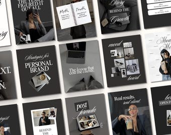 Modern Aesthetic Instagram Coaching Templates, Pinterest Inspired Trendy Canva Posts for Coaches, Content Creators, SMM UGC Modern Brand kit