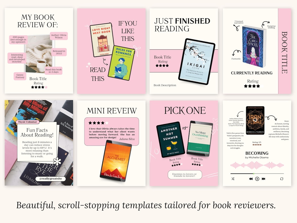 Bookstagram Canva Template, Bookish Instagram Post, Authors ...