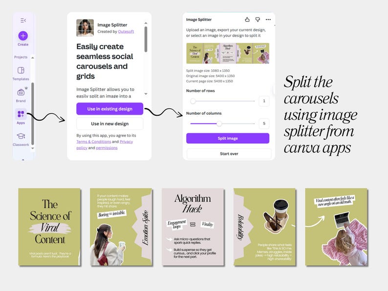 Intractive Carousel Examples Seamless Carousels Canva Templates | Social Media Agency SMM Template ...