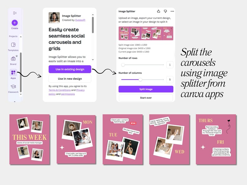 Aesthetic Seamless Canva Carousel Templates for SMM, Coaches, UGC ...