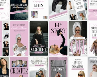 30 Pink Aesthetic Instagram Reel Covers – Faceless Luxury Templates for Social Media Managers or Content Creators | Pink & Minimal UGC Style