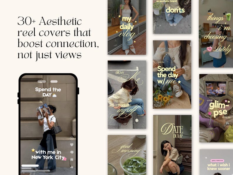 Viral Aesthetic Reel Templates, Ios Reel Covers, IG Reels, SMM Viral, Coach Influencer, Content Creator Pack, Editable Social Media Covers. image 3