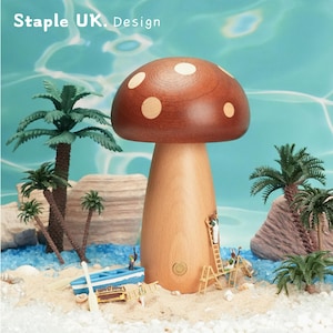 Mushroom night light kids,Mushroom wooden table lamp,mushroom theme decor, Glowing mushroom, beside lamp,modern table lamp,Gift for new home