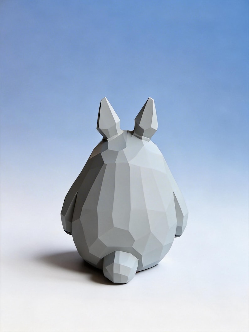 Hand Carved Wooden Totoro Figurine, Studio Ghibli Inspired Desk Sculpture, Totoro Ornament, Unique Gift for Anime Lovers, Home Decor Fans image 3