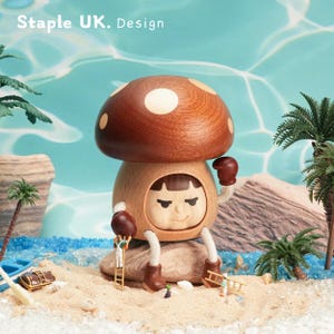 Cute Wooden Mushroom Character Lamp - Handmade wooden night light, Bedside Night Light, Cute Ambient Light, Baby shower gift, Newborn gift