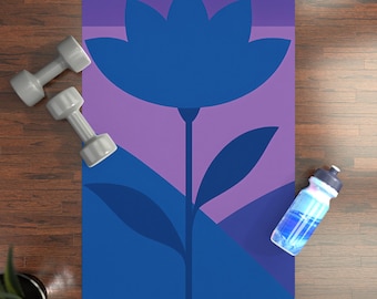 Lotus Flower Yoga Mat: Minimalist Zen Design, Non-Slip Rubber