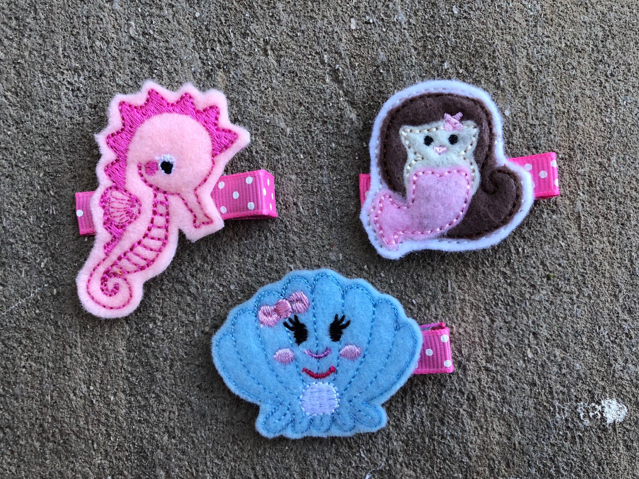 Summer Felt Hair clips set Felt Hair mermaid felt hair Clip Etsy