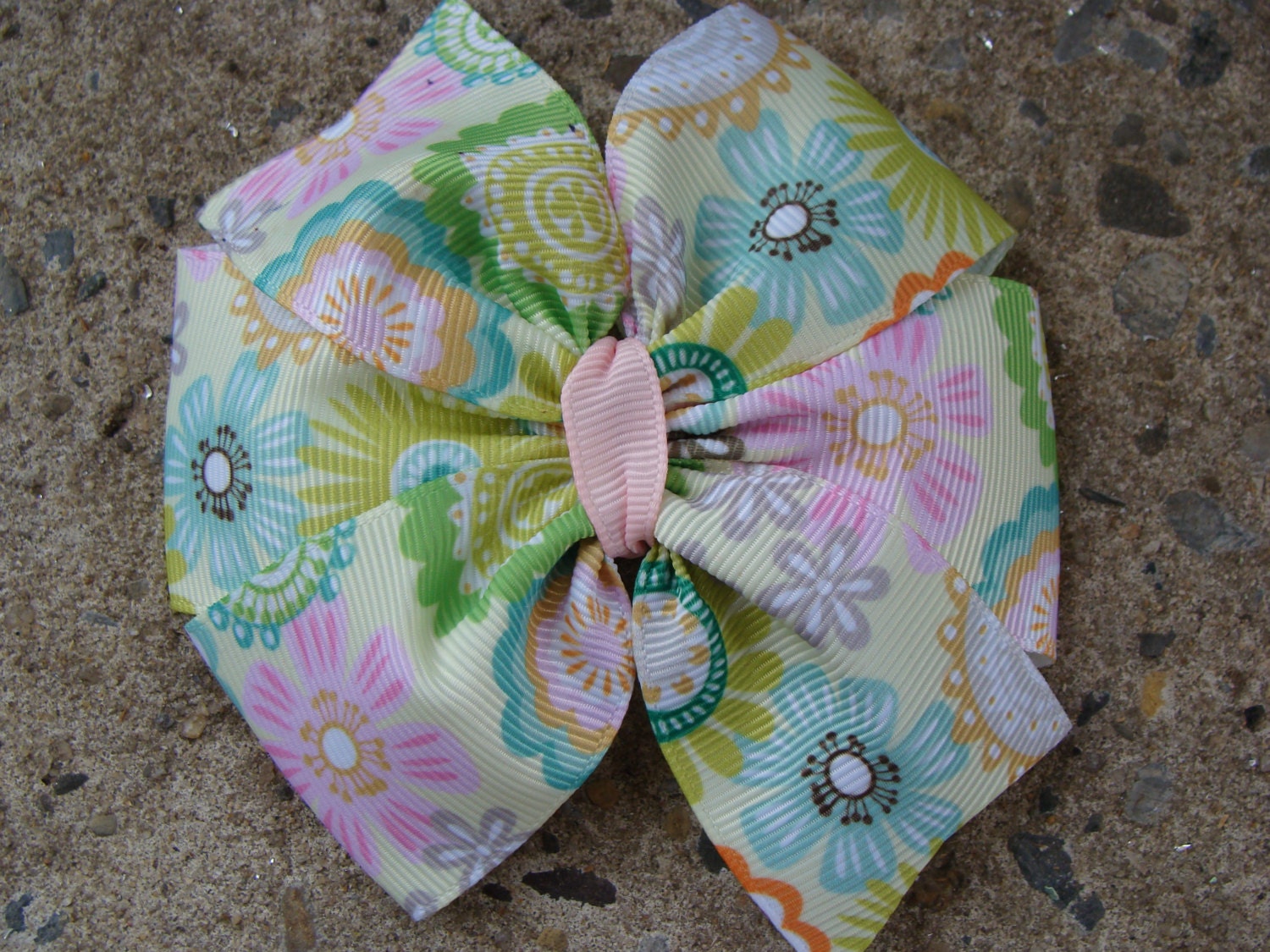 Pastel Colors Hair Bow Large Pinwheel Hair Bow Multi Colors Etsy