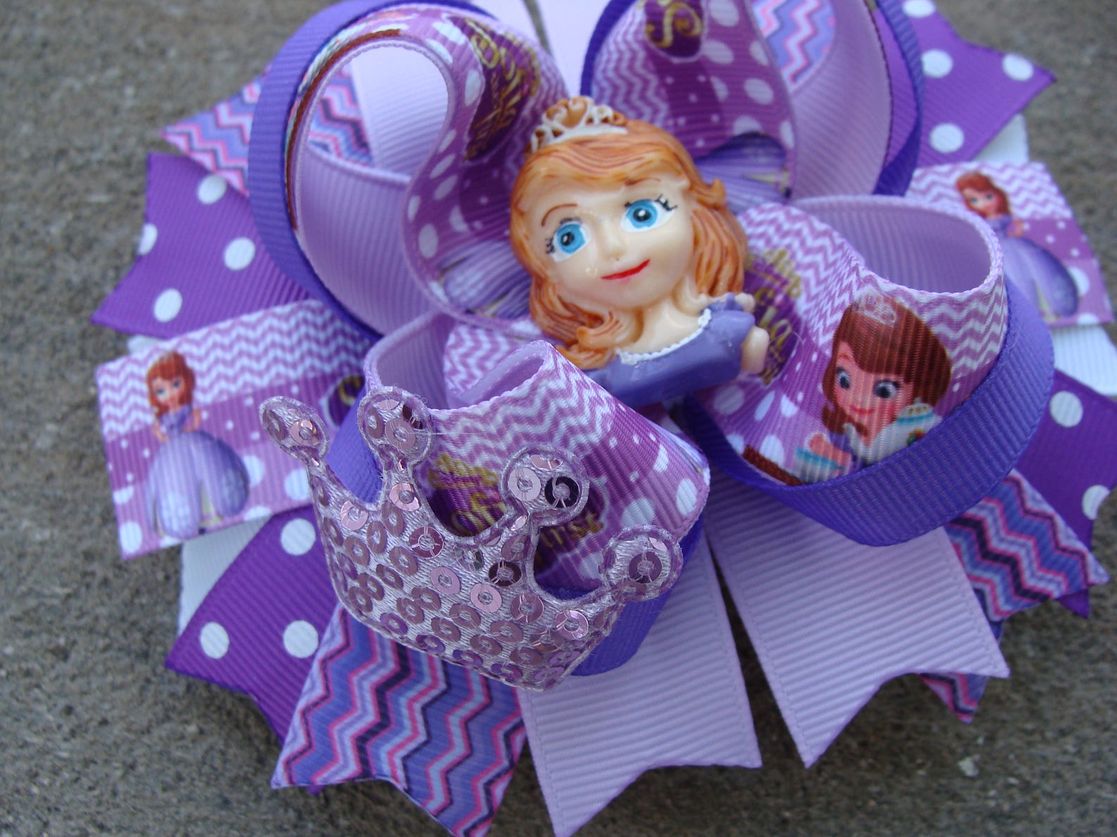 Princess Sofia Hair Bow Large Hair Bow Boutique Hair Bow Sofia the ...