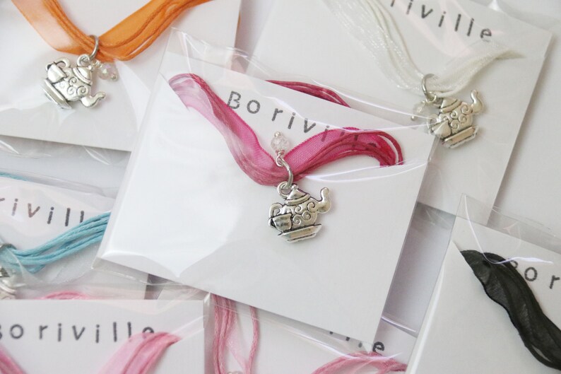 Tea Party Party Favor Necklace Ribbon Necklace Etsy