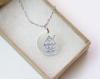 Ice cream sundae Necklace, Foodie Necklace, Ice cream