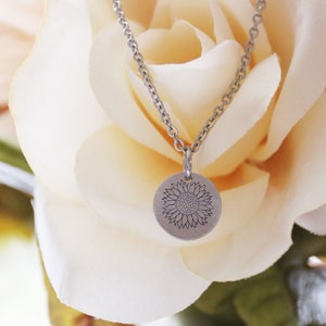 Sunflower Necklace, Birthday Gift, Gift for Her, Flower Jewelry