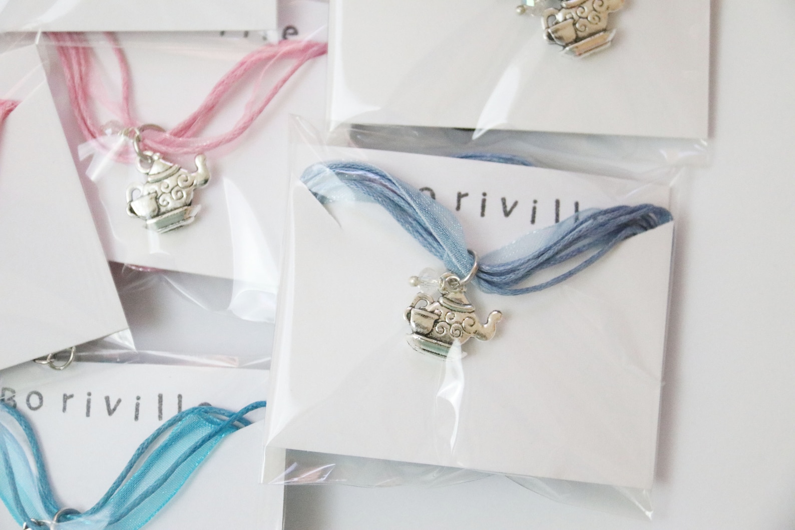 Tea Party Party Favor Necklace Ribbon Necklace Etsy