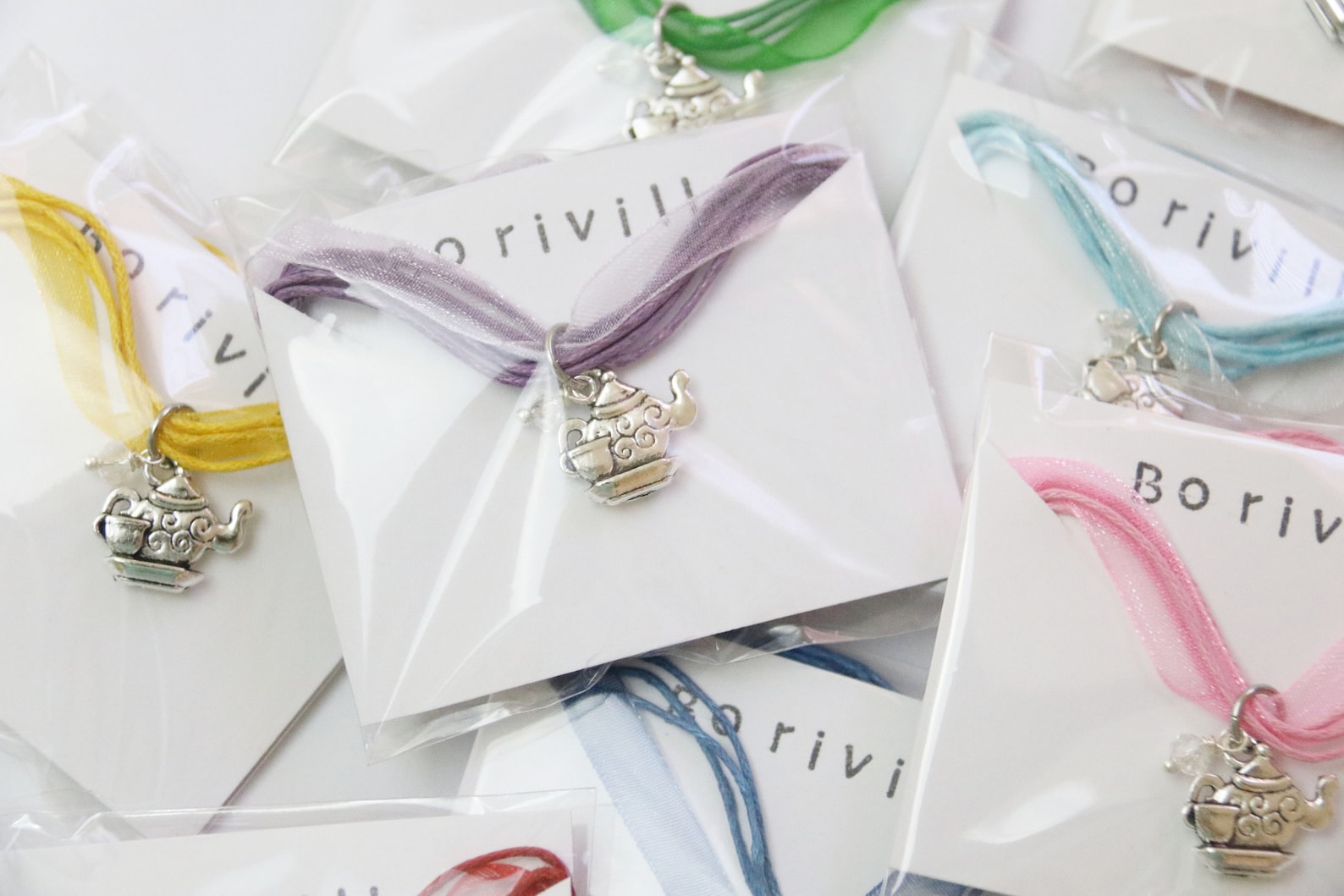 Tea Party Party Favor Necklace Ribbon Necklace Etsy