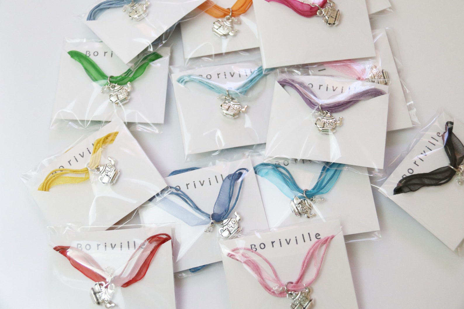 Tea Party Party Favor Necklace Ribbon Necklace Etsy