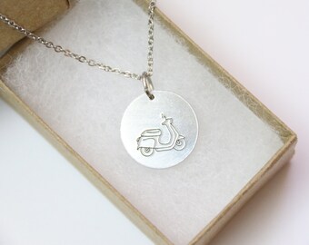Scooter Necklace, Vespa Necklace, Motor Bike