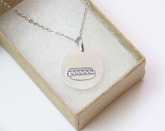 Hotdog Necklace, Foodie Necklace, Hot Dog Gift