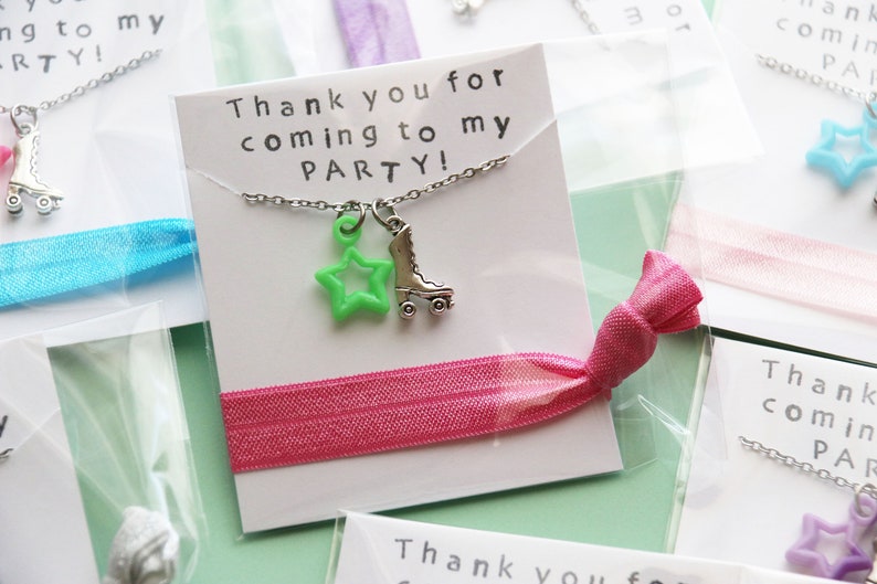 Roller Skate Party Favors Necklaces and Hair Ties Party Favors, Disco Party Favors, Roller Skate Favor, Girl Gift, Hair Ties, Star Gift image 5