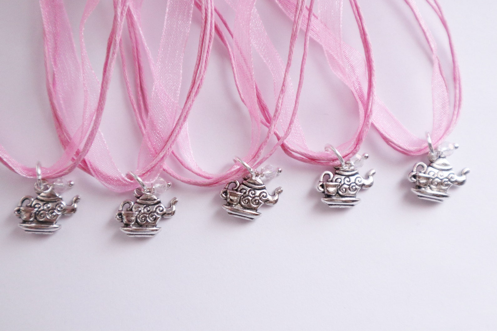 Tea Party Party Favor Necklace Ribbon Necklace Etsy