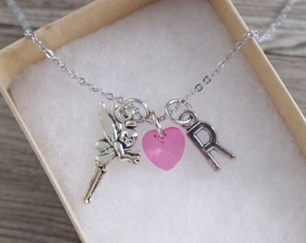 Tooth Fairy Necklace Silver, Personalized Initial Necklace, Tooth Necklace, Tooth Fairy Gift, Tooth Fairy Jewelry, Free Shipping