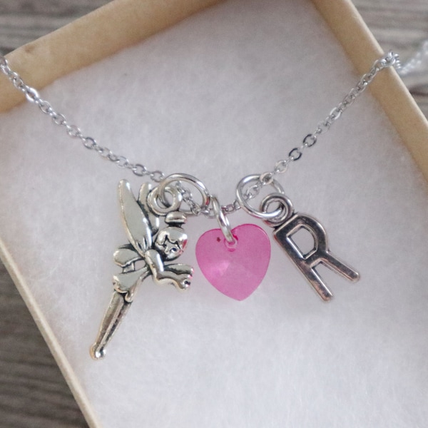 Tooth Fairy Necklace Silver, Personalized Initial Necklace, Tooth Necklace, Tooth Fairy Gift, Tooth Fairy Jewelry, Free Shipping