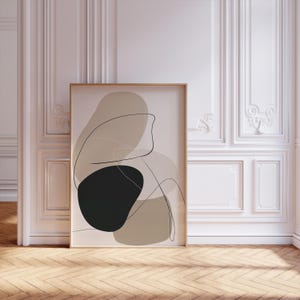 Artful Drawing Neutral Wall Art Line Drawing Art Line Art Print Minimalistic Print Line Drawing Poster Minimalist Organic Shape Composition
