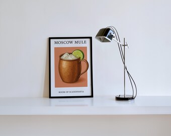 Moscow Mule Print Moscow Mule Minimalistic Cocktail Poster Classic Cocktail Art Minimalist Elegant Sophisticated Scandinavian Retro Poster