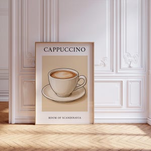 カプチーノプリントコーヒー装飾壁アートコーヒー壁アートイタリアンレトロドリンクサインバーフード壁アートポスタースカンジナビア抽象ポスター