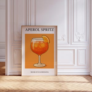 Aperol Spritz Art Print Scandinavian Classic Cocktail Art Minimalistic Aperolspritz Print Minimalist Elegant Sophisticated Art Retro Poster