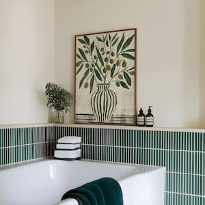 Scandinavian Flower Poster Abstract Art Poster Minimalist Botanical Print Botanical Flower Art Print Botanical Art Print Olive Still Life