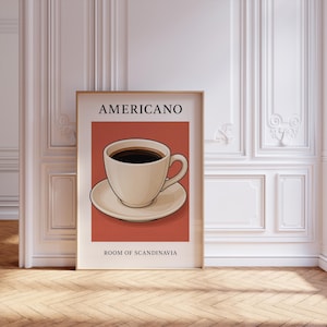 アメリカーノプリントコーヒー装飾壁アートスカンジナビア抽象アートコーヒー壁アートミニマリストレトロドリンクサインバーフード壁アートポスター