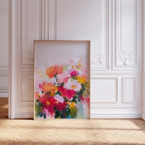 Arte botânica floral minimalista, impressão botânica, pôster de arte abstrata, impressão botânica, pôster minimalista escandinavo de flores, flor brilhante