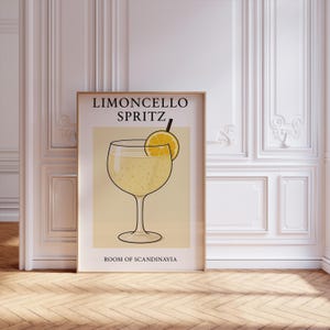 Limoncello Spritz Art Classic Cocktail Art Trendy Cocktail Art Minimalist Elegant Sophisticated Retro Poster Minimalistic Scandinavian Print