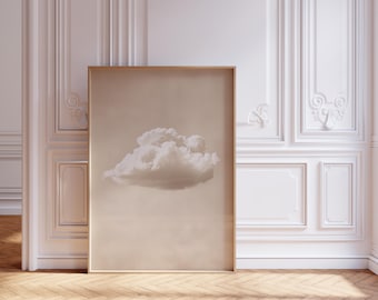 Minimalist Poster Cloud Wall Art Print Minimalistic Abstract Print Scandinavian Neutral Cloud Art Clouds Abstract Art Poster Soft Beige Sky