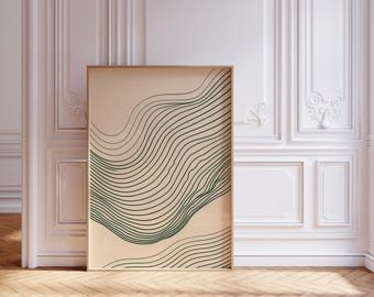 Minimalistic Scandinavian Print Line Print Art Minimalist Nordic Wall Decor Neutral Poster Artful Drawing Poster Flowing Abstract Design Art