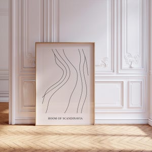 Minimalist Line Art Scandinavian Print Neutral Wall Decor Minimalistic Design Line Drawing Artful Neutral Art Line Flowing Abstract Artwork