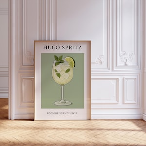 Hugo Spritz アートプリント クラシック スカンジナビアアート カクテルアート トレンディなカクテルアート ミニマリスト エレガント 洗練されたレトロポスター ニュートラルプリント