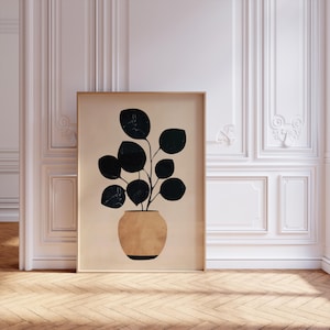 Minimalist Botanical Print Botanical Art Print Scandinavian Flower Poster Flower Art Minimalistic Print Abstract Poster Earthy Vase Plant