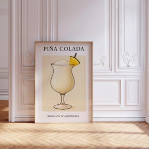Pina Colada Minimalist Art Print Pina Colada Cocktail Print Abstract Classic Cocktail Art Minimalist Elegant Art Sophisticated Retro Poster