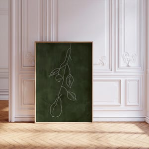 Neutral Art Line Drawing Poster Scandinavian Print Wall Decor Line Print Artful Drawing Minimalist Art Botanical Minimalistic Fruit Design