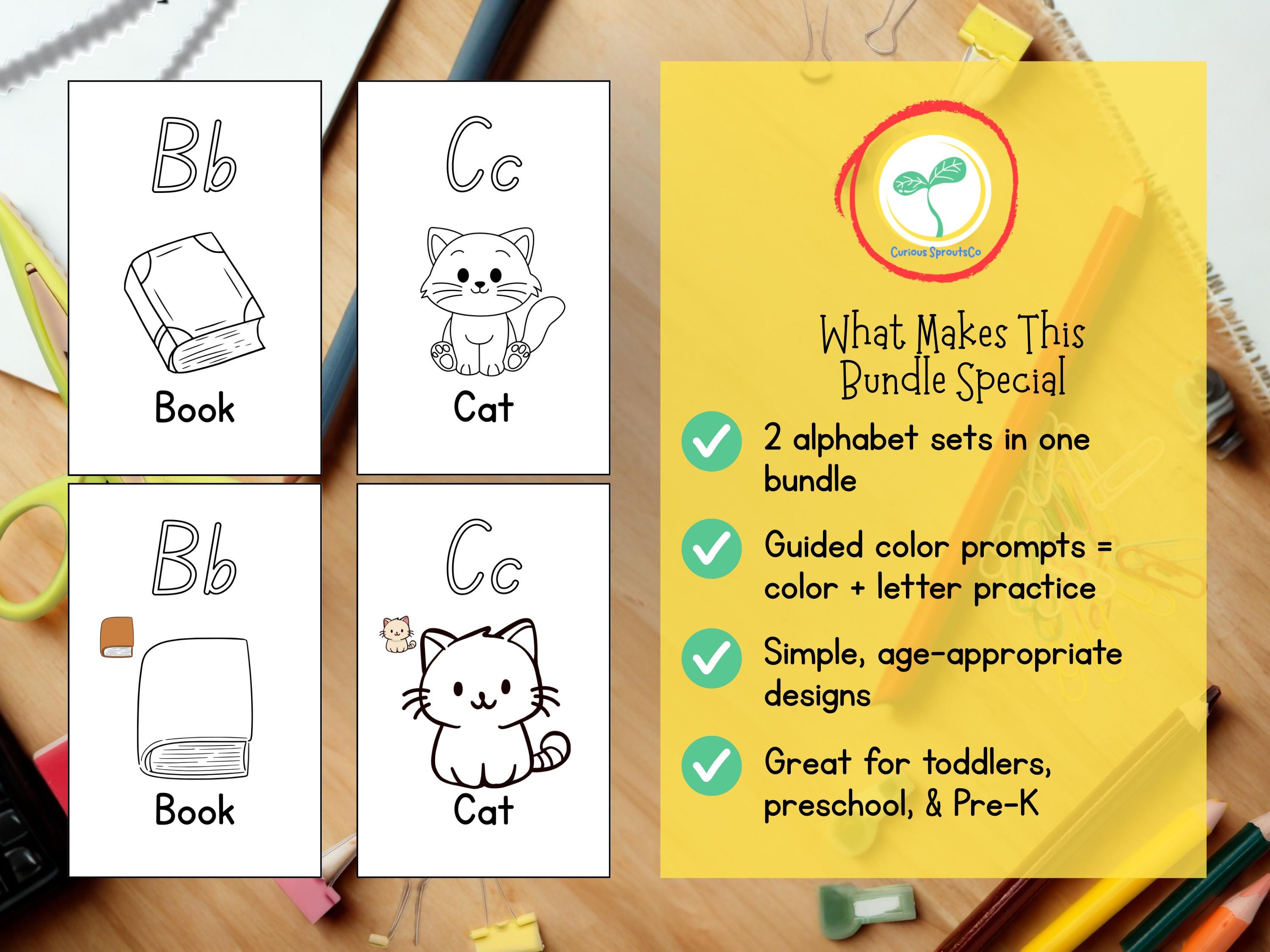 Alphabet Coloring Bundle for Toddlers, Preschool ABC Printables, ABC ...