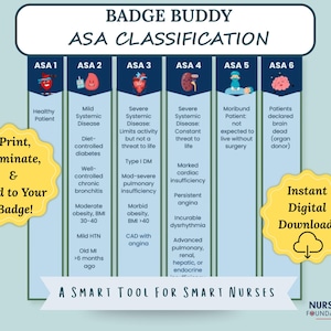 PACU Nurse Badge Buddy | Digital Download | Printable Quick Reference Card | Nurse Cheat Sheet