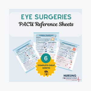PACU Eye Surgery Referenzblätter: Post-Op Care Guide (PDF)